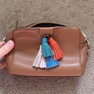 Rebecca minkoff fringe cross body leather bag w dust bag